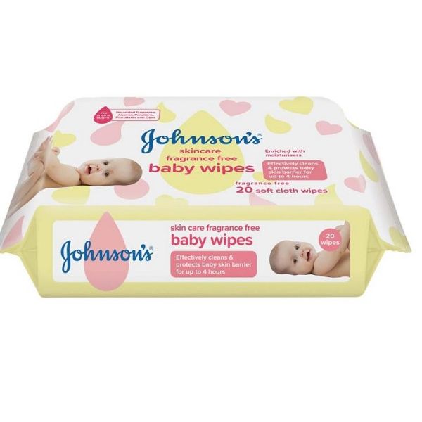 Johnsons Baby Wipes Frag Free Pk20