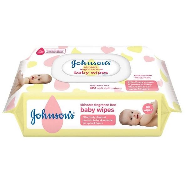 Johnsons Baby Wipes Frag Free Pkt80