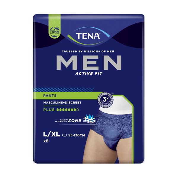 Tena Men Pants Active Fit Plus Large 95-130cm 606ml Pk8