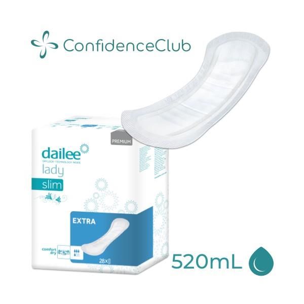 ConfidenceClub Dailee Lady Extra Slim Pad 520ml Pk28