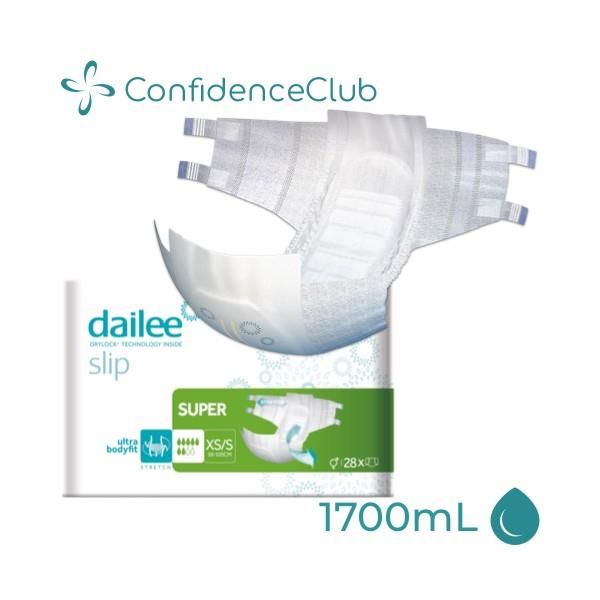ConfidenceClub Dailee Slip Super XS/S 38-105cm 1700ml Pk28