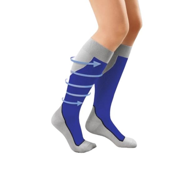 Jobst Sport Knee High Compression Sock 15-20mmHg Large Royal Blue