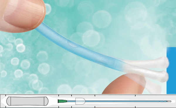 IQ Nelaton Catheter Hydrophilic with Saline Sachet 43cm Male FG18
