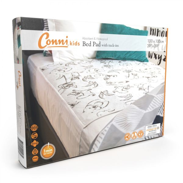 Connikid Max Waterproof Bed Pad with Tuckins 1x1m 2400ml