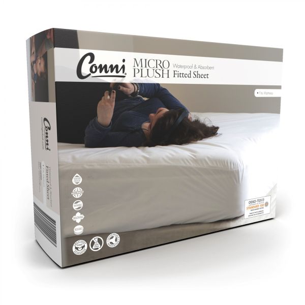 Conni Micro Plush Elasicated Sheet Waterproof Single