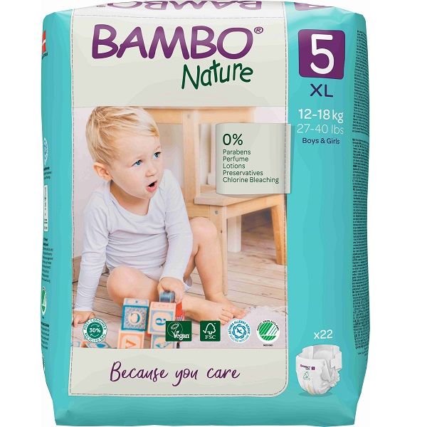 Bambo Nature Junior Nappies 12-18kg Carton 132