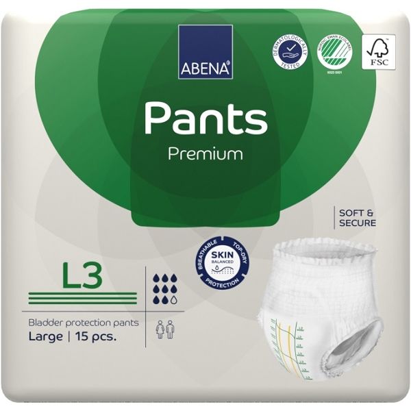 Abena Pants Large 3 Premium 100-140cm 2400ml Pack 15