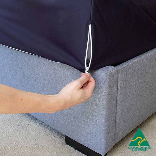 Waterproof Mattress Sleeve  Navy Blue  Double