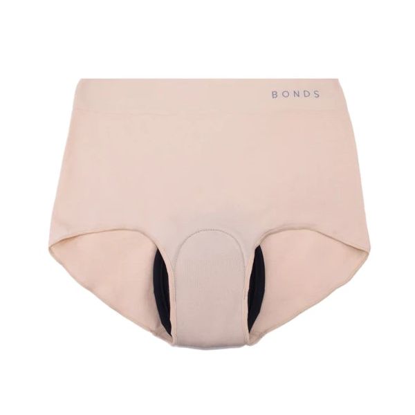 Womens Bonds Comfytails Brief with Pad Size 16 Nude 100ml
