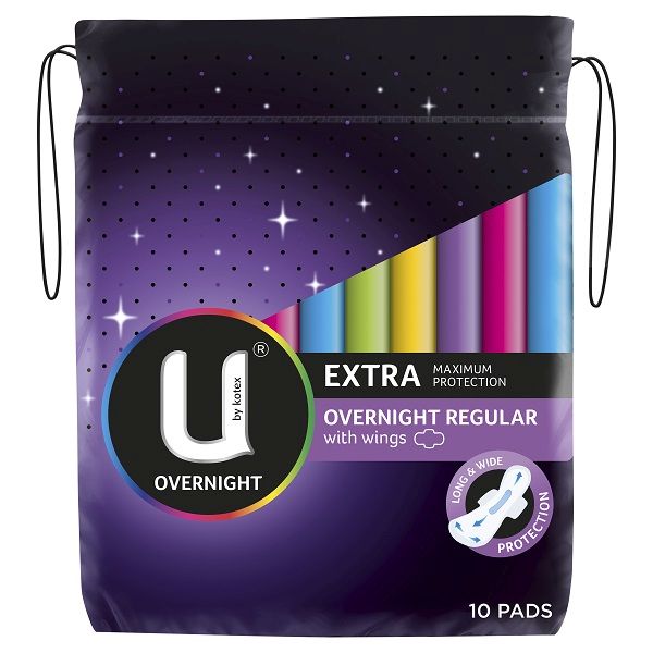 U By Kotex Maxi Pads Overnight Long Carton 32