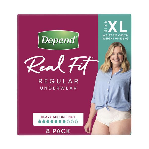 Depend Real Fit underwear Women Extra Large 610ml Pk8