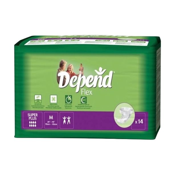 Depend Flex Super + Medium 70-115cm 2900ml Pk14