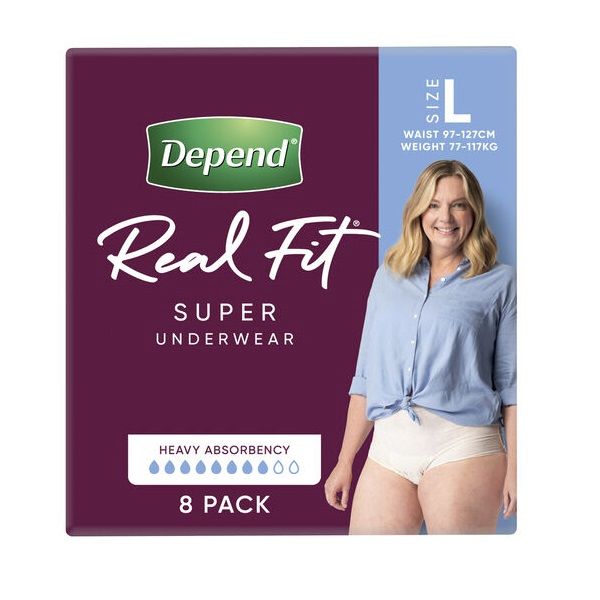 Depend Real Fit Super Women Large Pk8