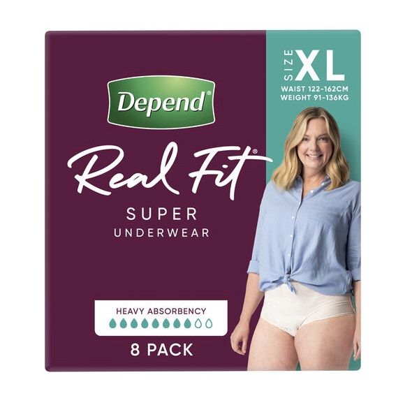 Depend Real Fit Super Women Extra Large Pk8