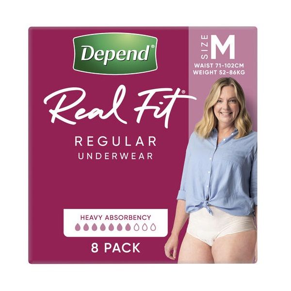 Depend Real Fit Underwear Women Small Medium Pack 8