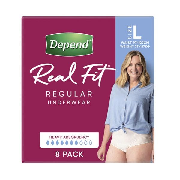 Depend Real Fit underwear Women Large Pk8