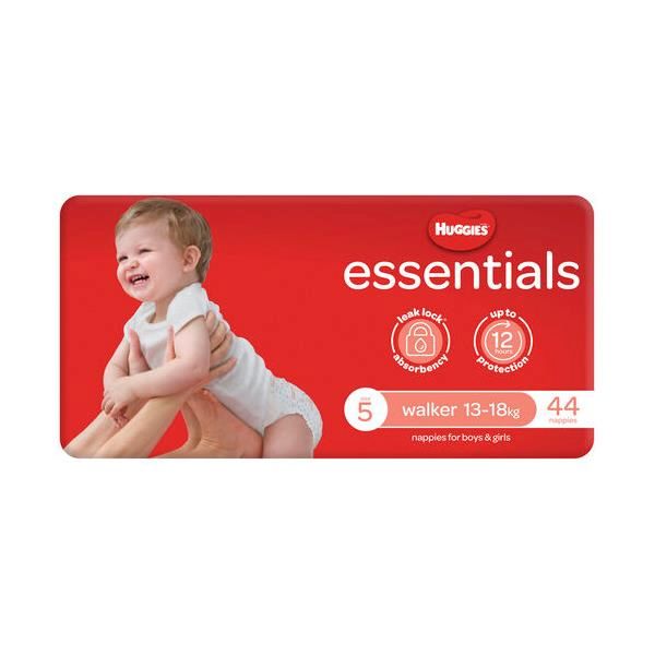 Huggies Nappies Essential Walker Size 5 13-18Kg Pk 44