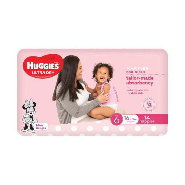 Huggies Ultra-Dry Junior Girl 16kg + Pk14