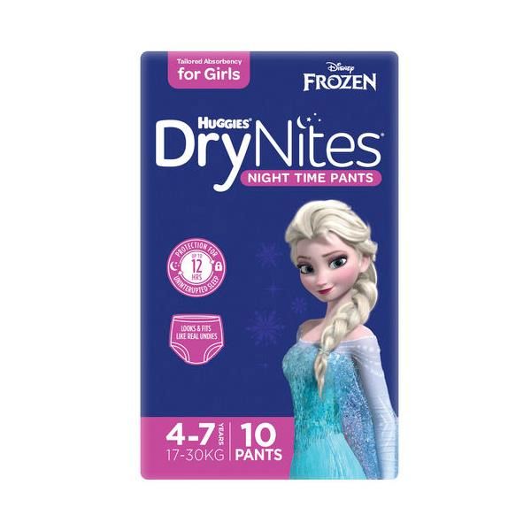 Huggies DryNites Pyjama Pants Size 4 Girl 17-30kg Pk9