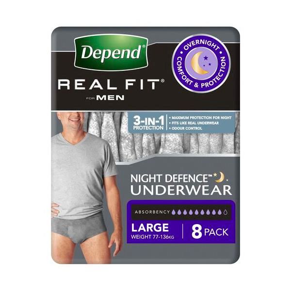 Depend RealFit Night Defence Male Large 1300ml Carton 32