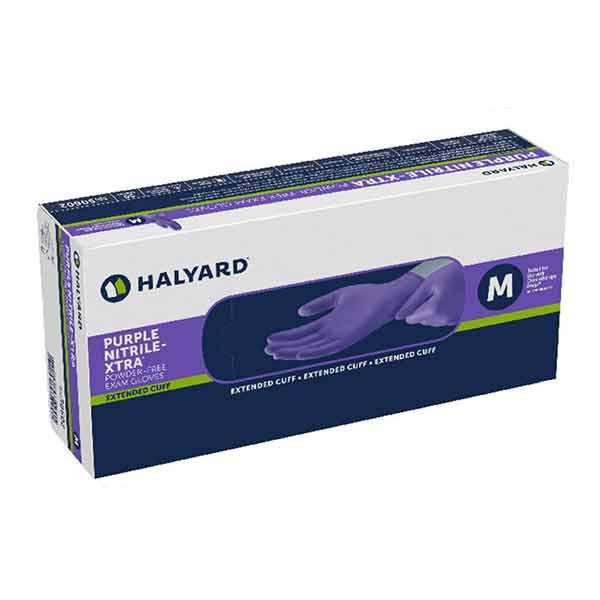 Halyard Purple Chemotherapy Nitrile-Extra Exam Gloves Small Box 50