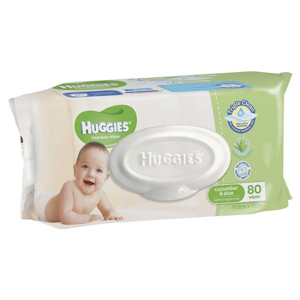 Huggies Baby Wipes Cucumber And Aloe Pk80