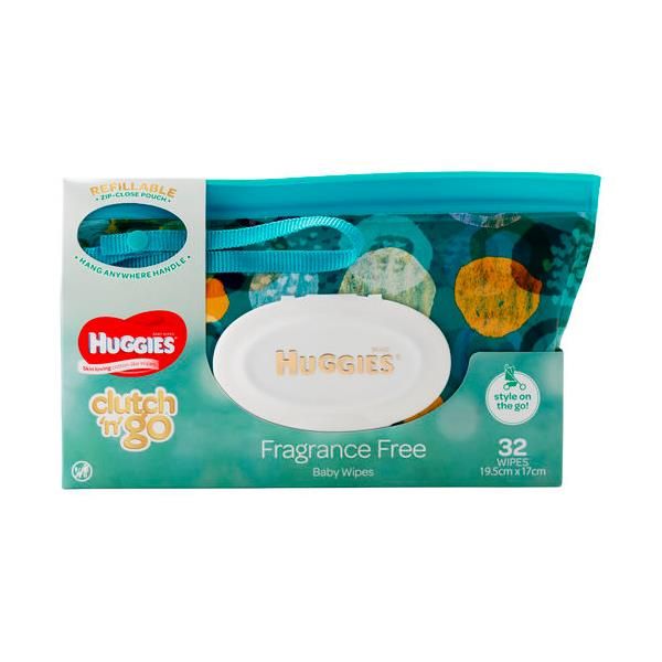 Huggies Clutch N Go Thick Baby Wipes Pk32