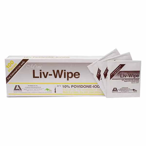 Livingstone Povidone Iodine Wipe 10% 55x50mm Pack 100