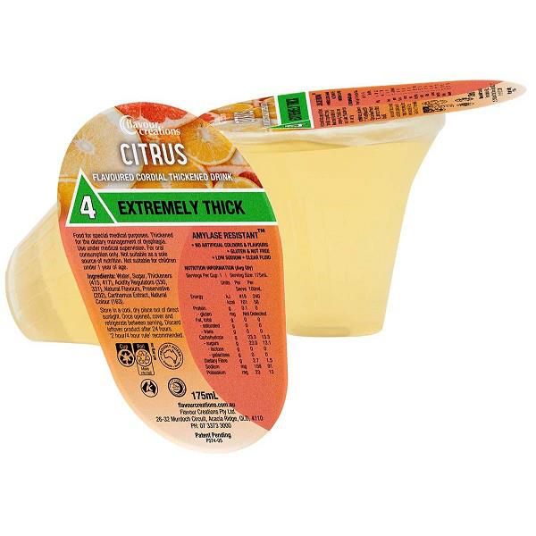 Flavour Creations Citrus Flavoured Cordial 175ml Level 4 Extremely Thick