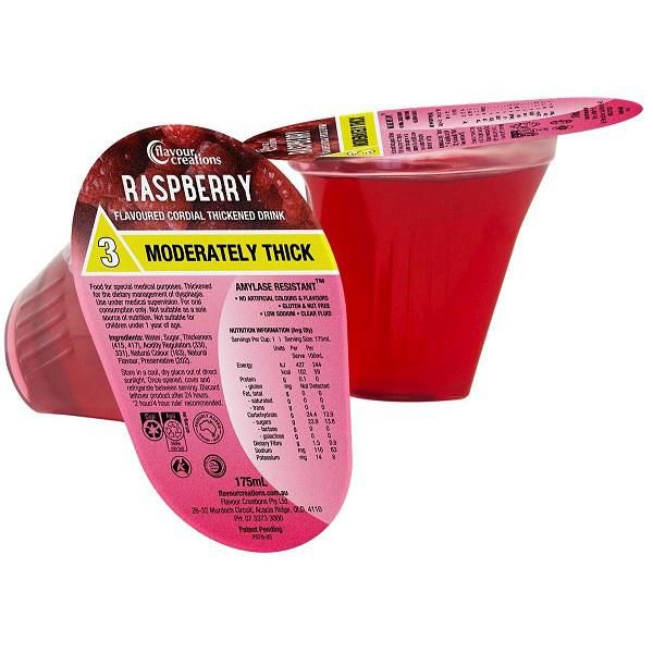 Flavour Creations Raspberry Cordial Drink 175mL Level 3 Moderately Thick