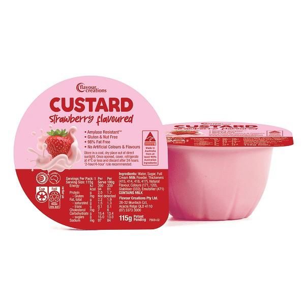 Flavour Creations Strawberry Flavoured Custard 115g
