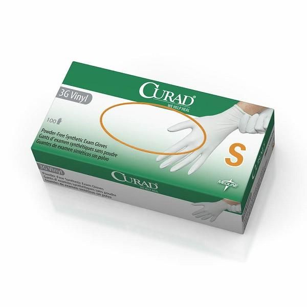 Curad 3G PF Vinyl Gloves S Box 100