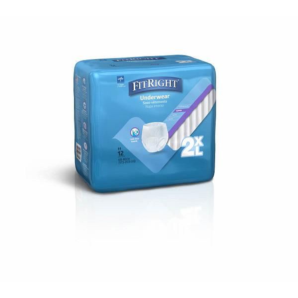 FitRight Protection Plus Super Underwear 2XL 173-203cm Pk 12