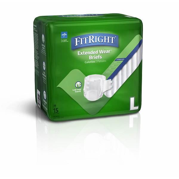 FitRight Extended Wear Briefs Large 104-150cm Pk 15