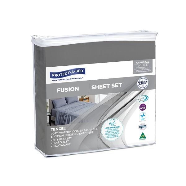 Protect-A-Bed Fusion Sheet Set Double Charcoal