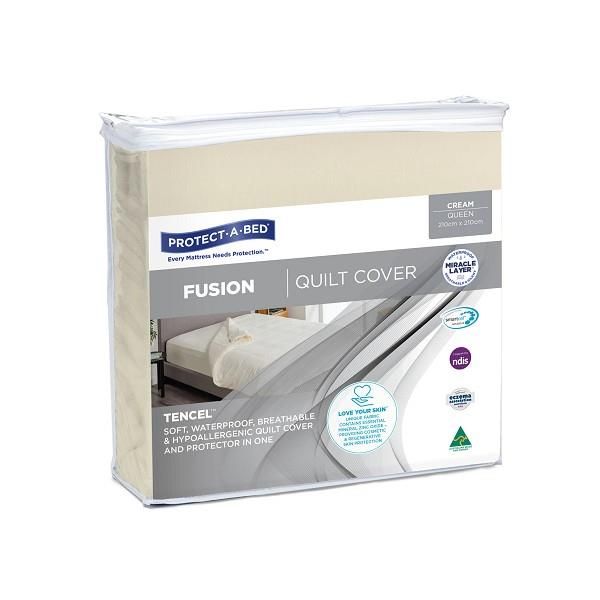 Protect-A-Bed Fusion Quilt Cover Cream Queen