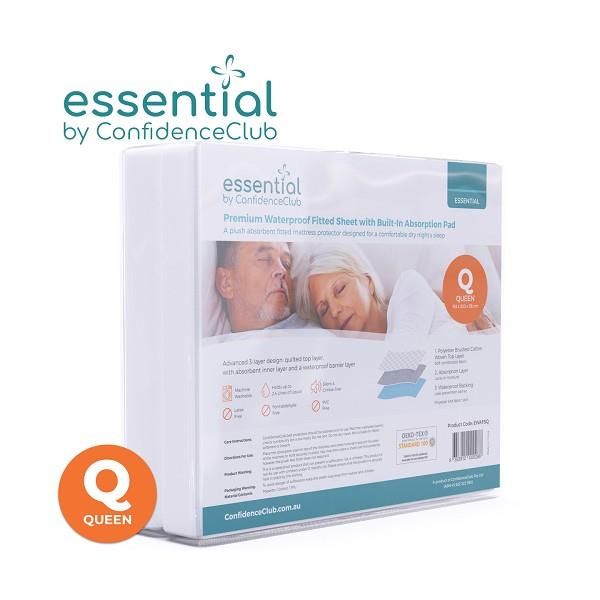 ConfidenceClub Absorbent Waterproof Fitted Sheet Queen 1200ml