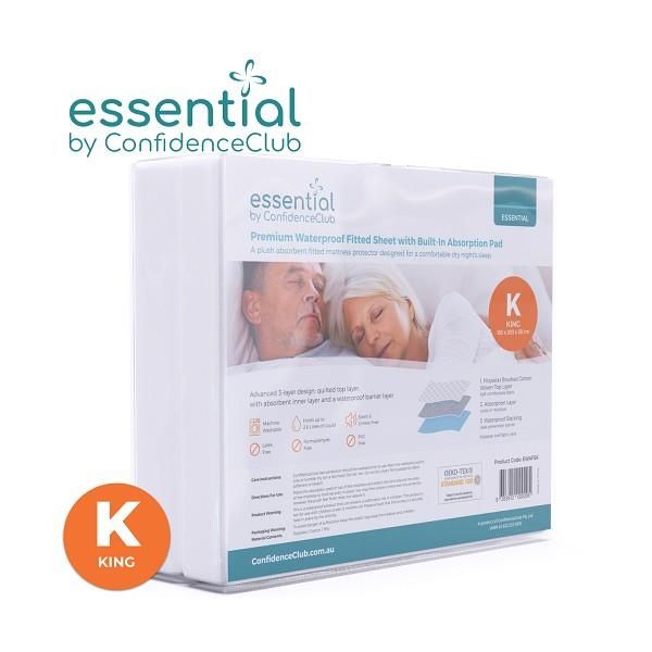 ConfidenceClub Absorbent Waterproof Fitted Sheet King 1200ml