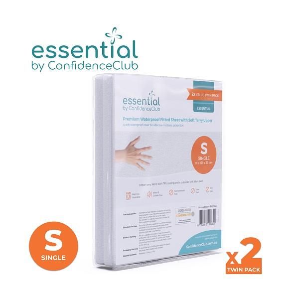 ConfidenceClub Waterproof Fitted Sheet Single Pk2