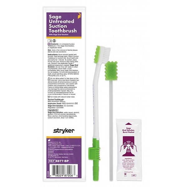 Untreated Suction Toothbrush with Applicator Swab And Oral Solution Burst