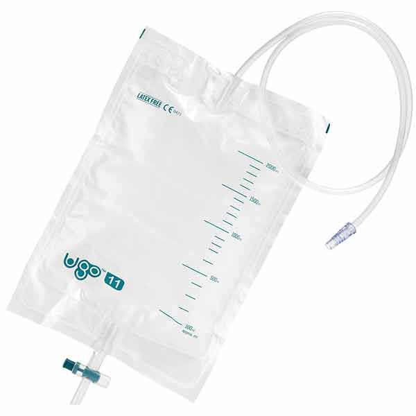 Ugo Drainage Bag 2L Sterile 90cm Tube T Tap Single Use Box 10