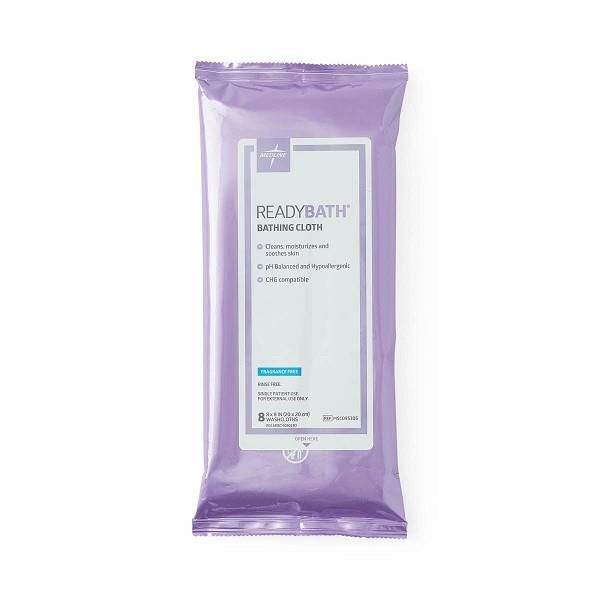 Medline Readybath Complete Fragrance Free 20x20cm Pack 8
