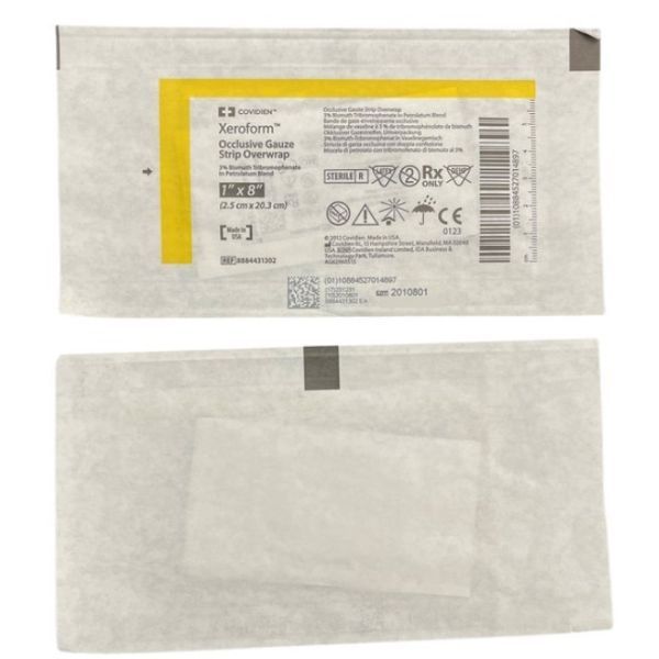 Xeroform Petrolatum Gauze Strip Overwrap  2.5x20.3cm Box 50