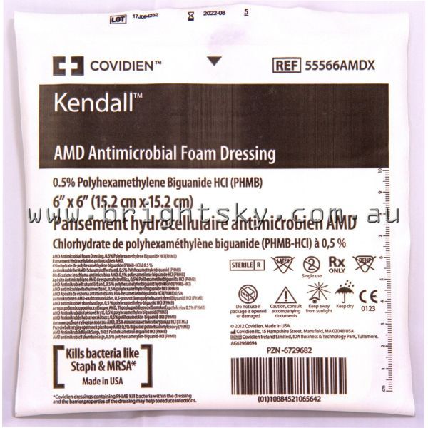 Kendall AMD Antimicrobial Foam Dressing 15x15cm