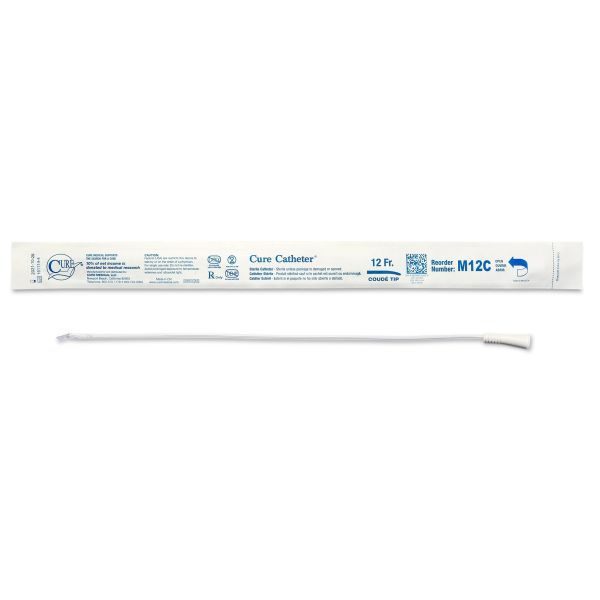 Cure Catheter Uncoated Coude Tip FG12 Box 30