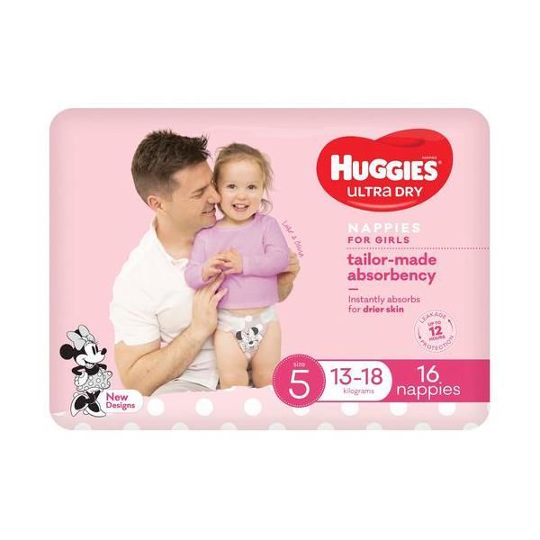 Huggies Ultra-Dry Walker Girl 13-18kg Pk16