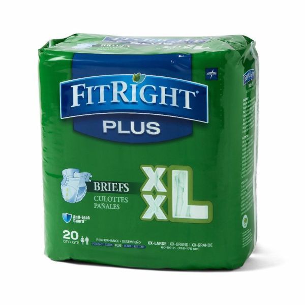 FitRight Plus Briefs 2XL 145-165cm Pack 20