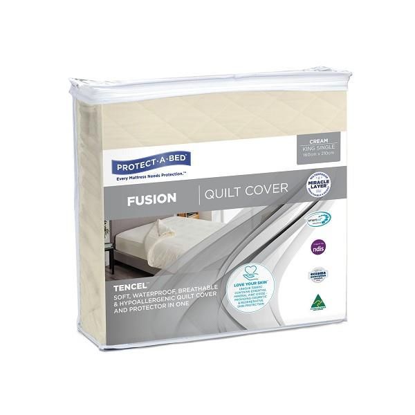 Protect-A-Bed Fusion Quilt Cover Cream King Single