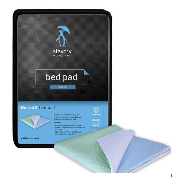 Staydry Boss Bed Pad Double With Wings Aqua