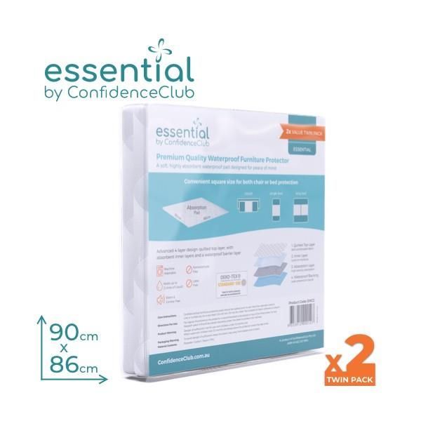 ConfidenceClub Washable Absorbent Bed Pad 86x90cm 1500ml Pk2